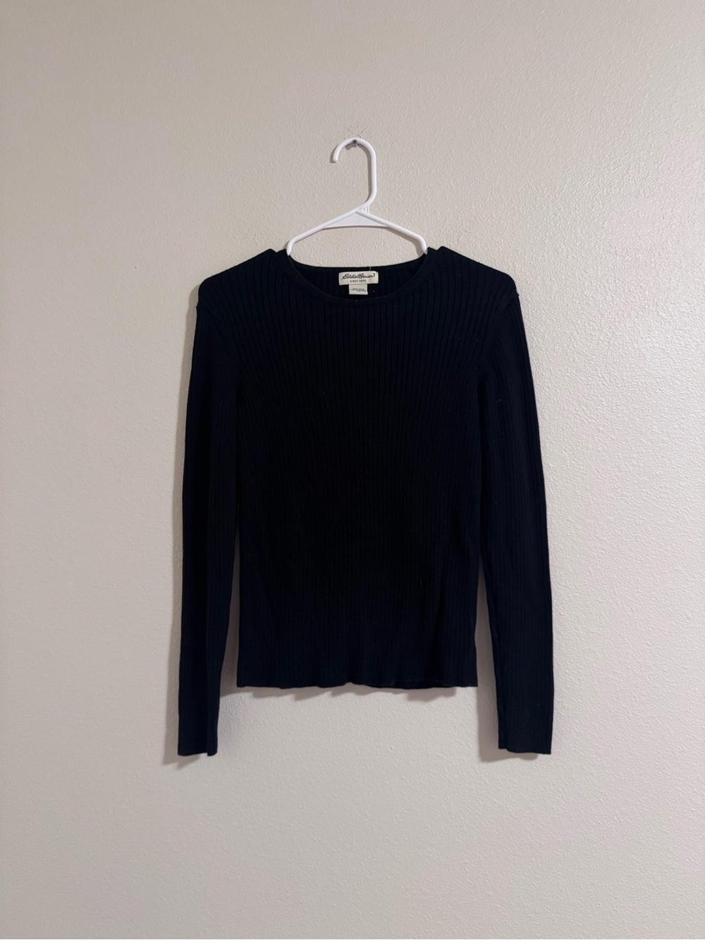 Eddie Bauer Black Ribbed Cotton Top